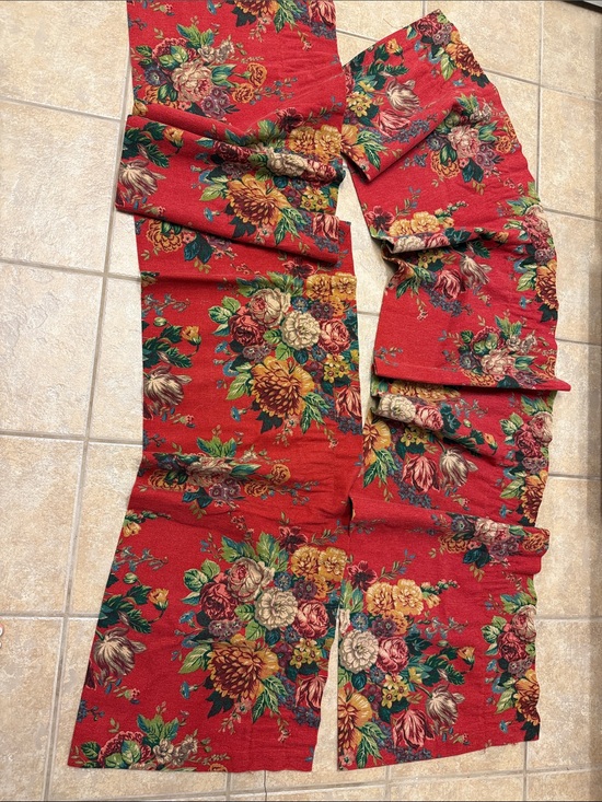 Ralph Lauren Other - Ralph Lauren 2 Valences Red Floral Fabric Panel